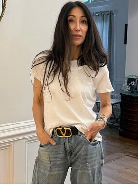 ShopEvelynne Soft White Crewneck Short Sleeve Tee